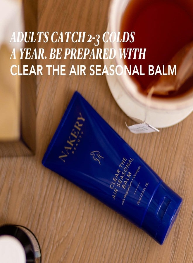 Nakery Clear The Air Seasonal Balm, Sinus Relief Balm for Congestion, Natural Chest Rub for Colds & Flu, Clean Skincare with Eucalyptus, Menthol & Shea Butter, Soothing Botanical Vapor Rub - Image 2